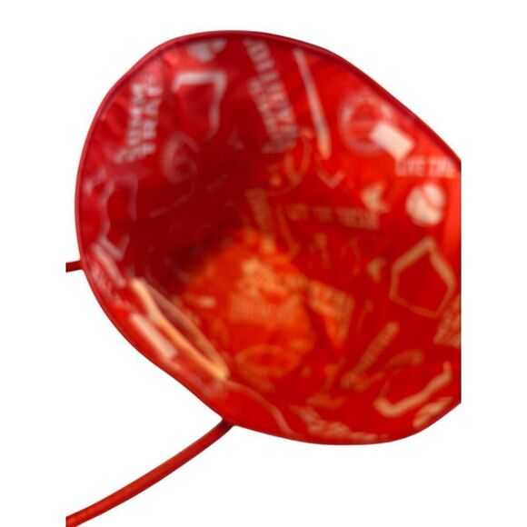 Cooperstown Dreams Park Baseball Themed Tote Bag With Red & Beige Straw Design - Picture 3 of 9